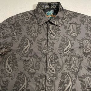 Robert Graham Mens Paisley Long Sleeve Button Up Dress Shirt Size Large